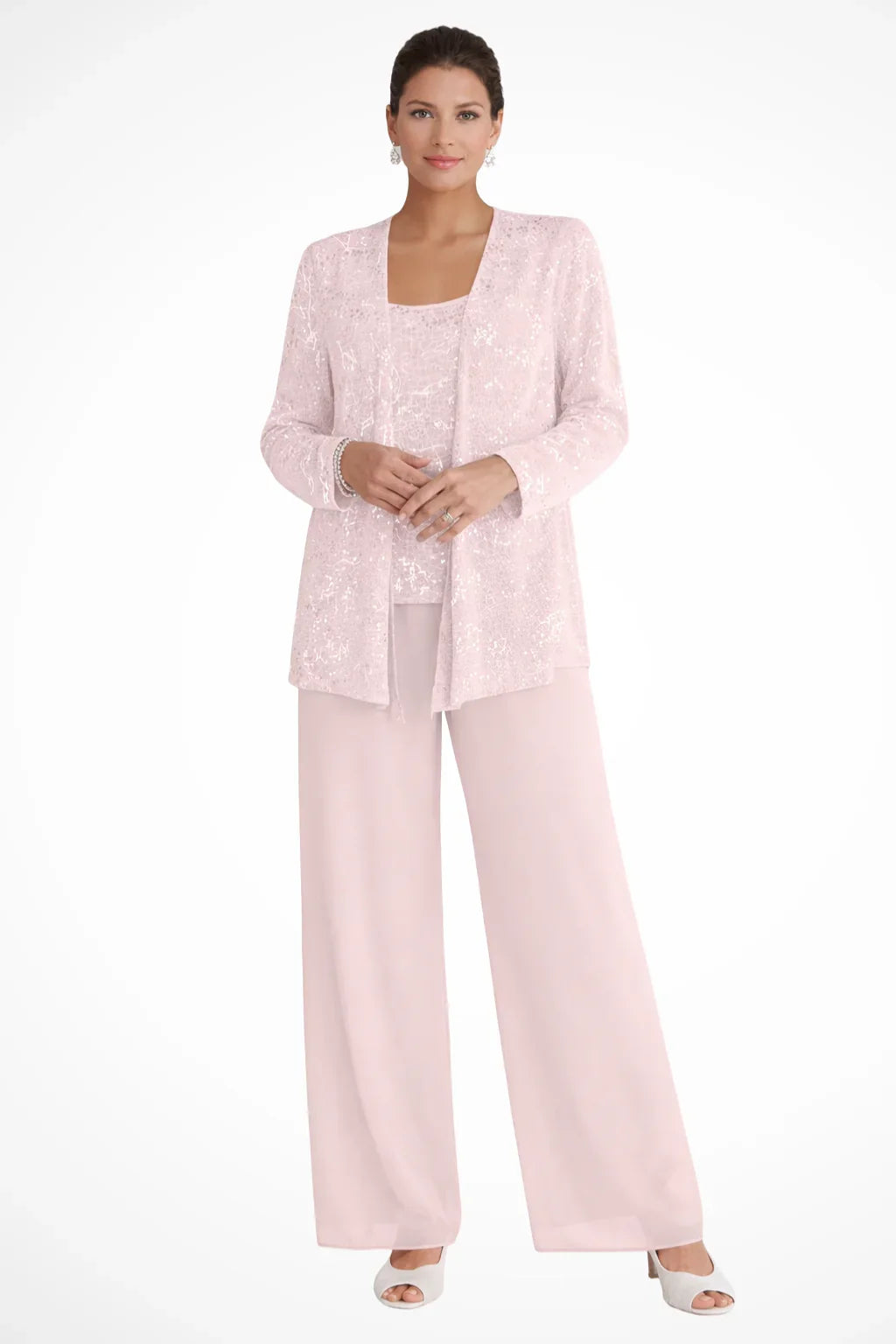Women's Sequin Lace Three Piece Wedding Suit