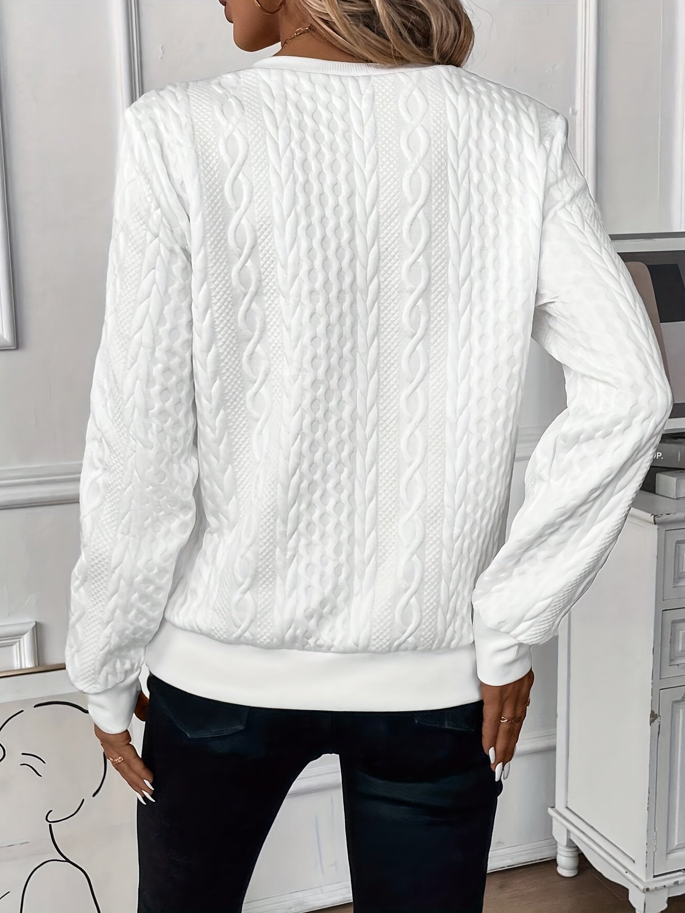 Women's Cable Knit Half-Zip Sweater