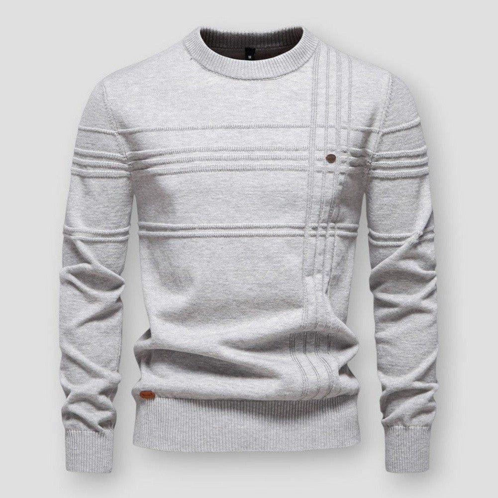 Men’s Crew Neck Textured Knit Sweater