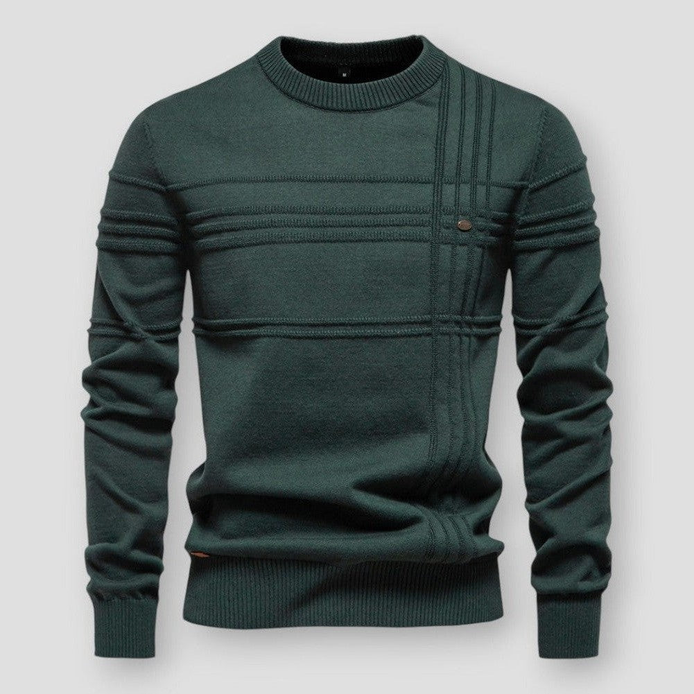Men’s Crew Neck Textured Knit Sweater