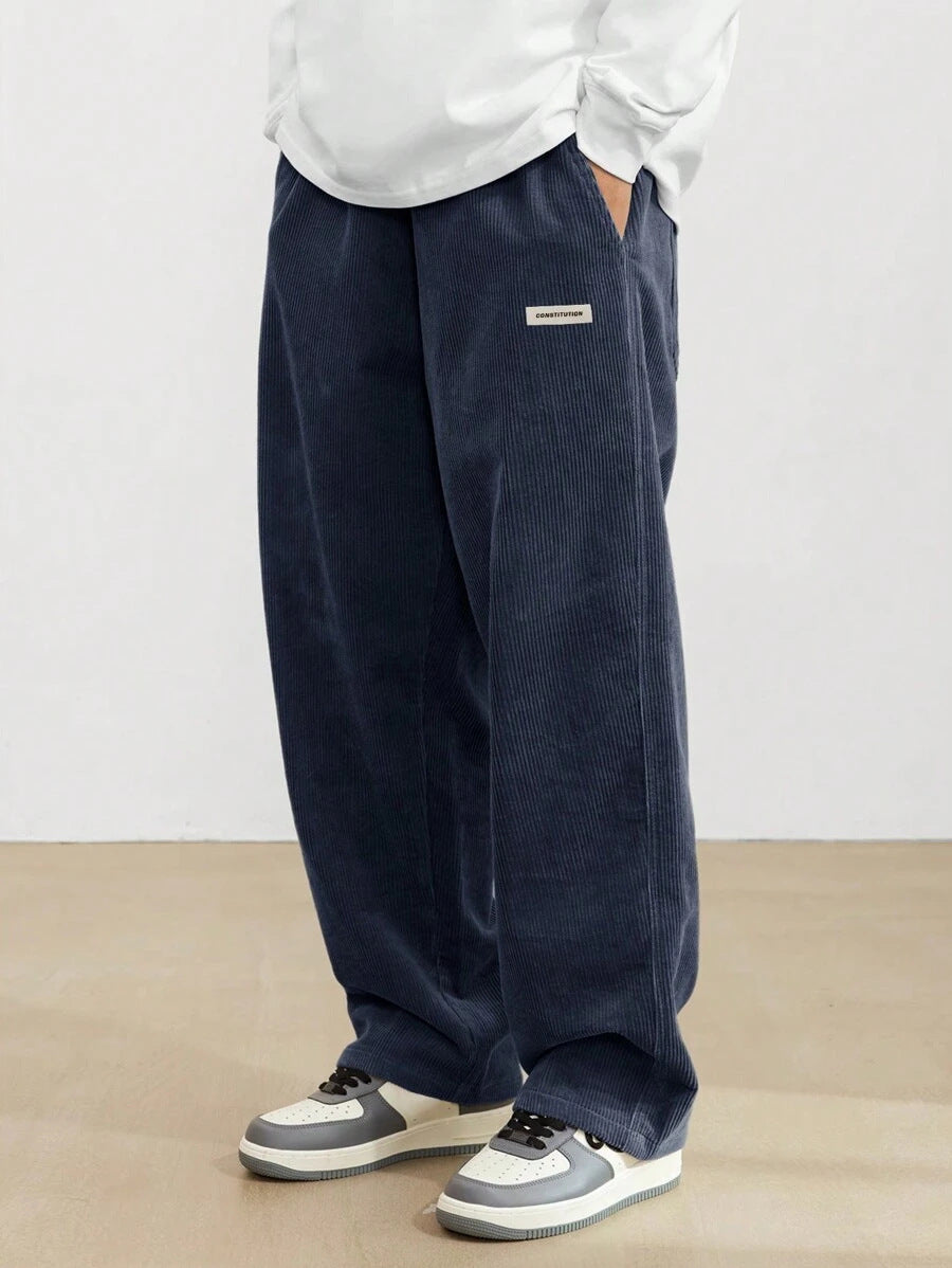 Men's Loose-Fit Straight Corduroy Pants