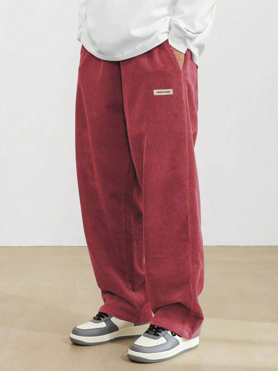 Men's Loose-Fit Straight Corduroy Pants