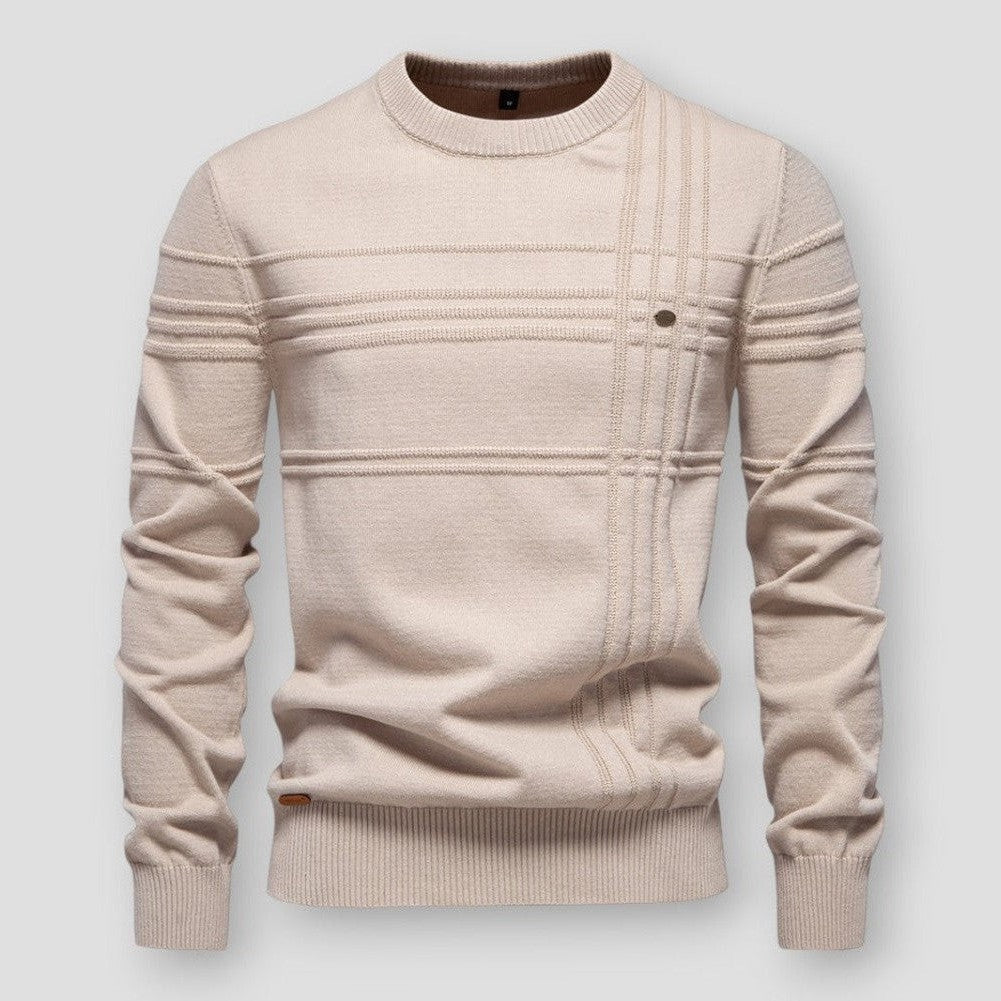 Men’s Crew Neck Textured Knit Sweater