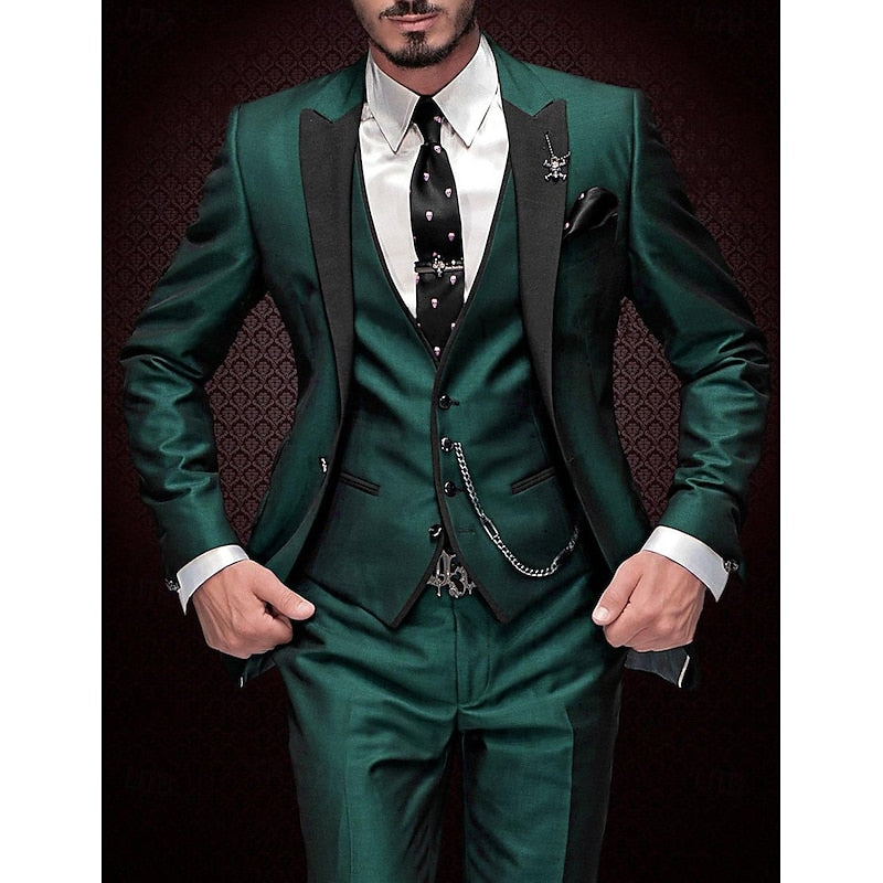 Stylish 3-Piece Men's Set with Blazer, Waistcoat, and Trousers