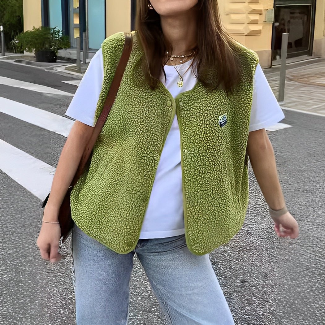 Women's Button-Front Fleece Vest