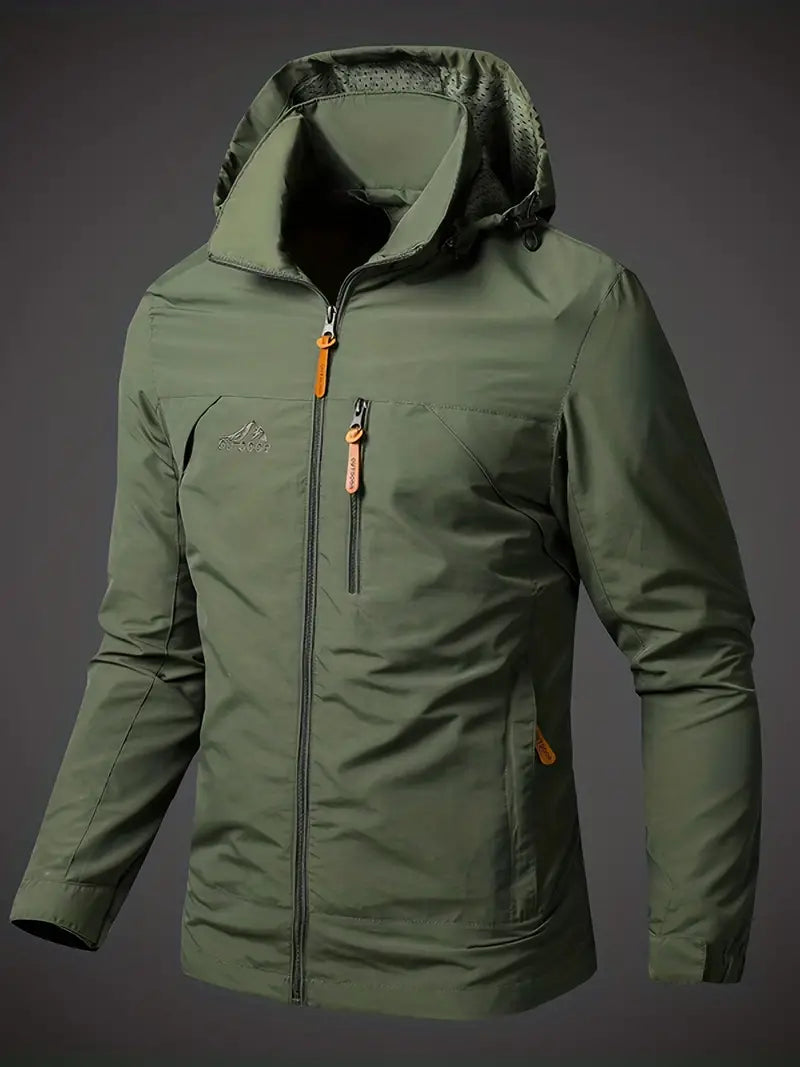 Men's Waterproof Windbreaker with Zip Pockets