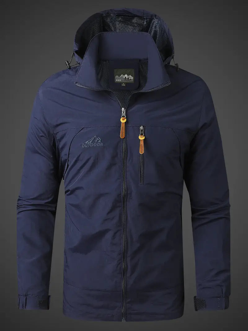 Men's Waterproof Windbreaker with Zip Pockets