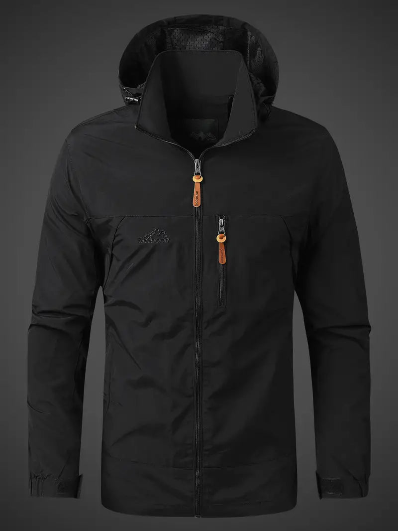 Men's Waterproof Windbreaker with Zip Pockets