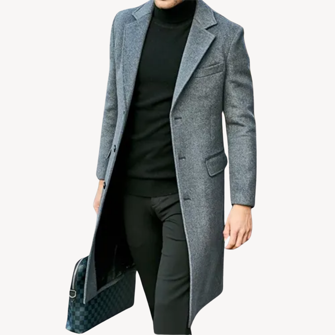 Stylish Men's Overcoat Made of High-Quality Wool