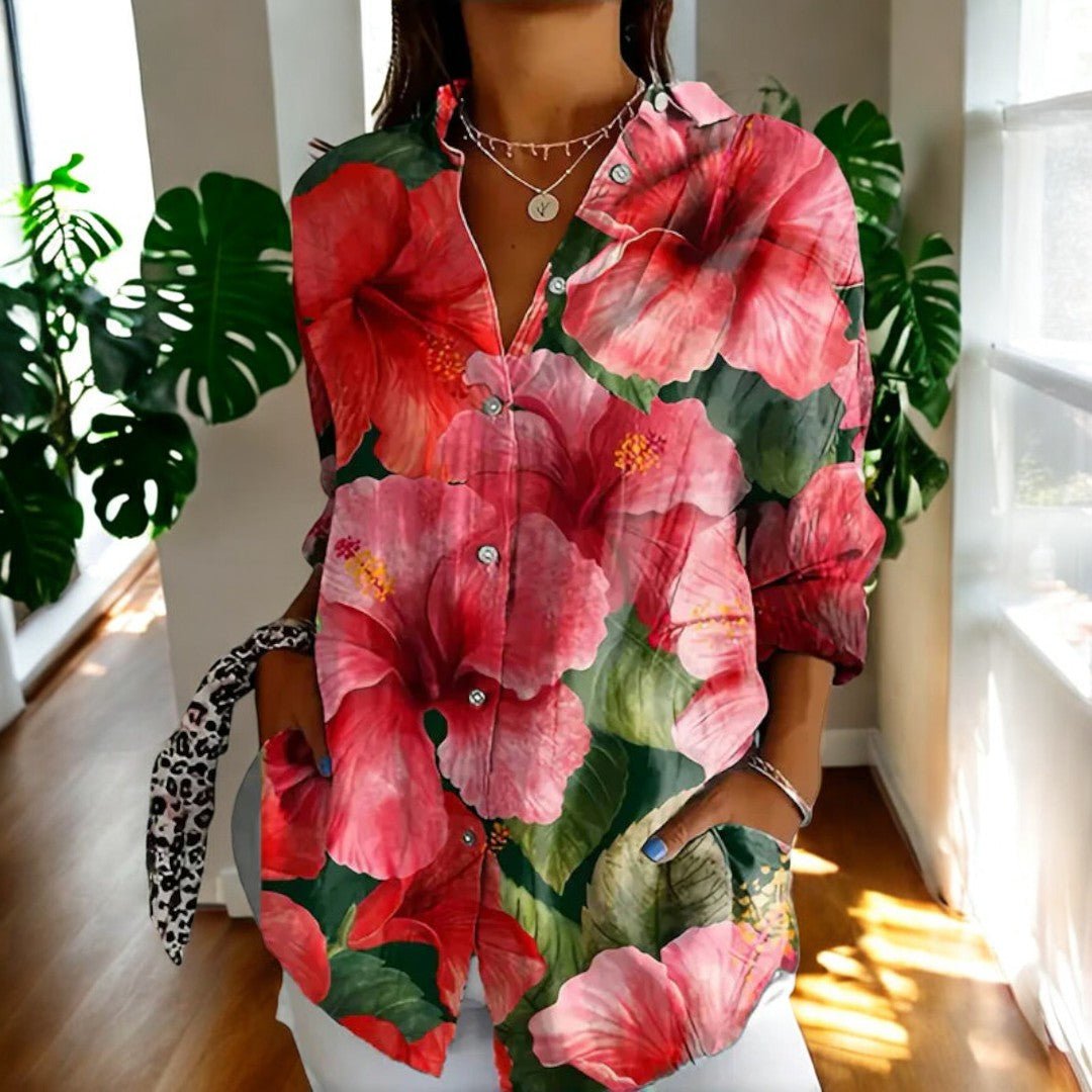 Women's Elegant Vintage-Inspired Collared Blouse