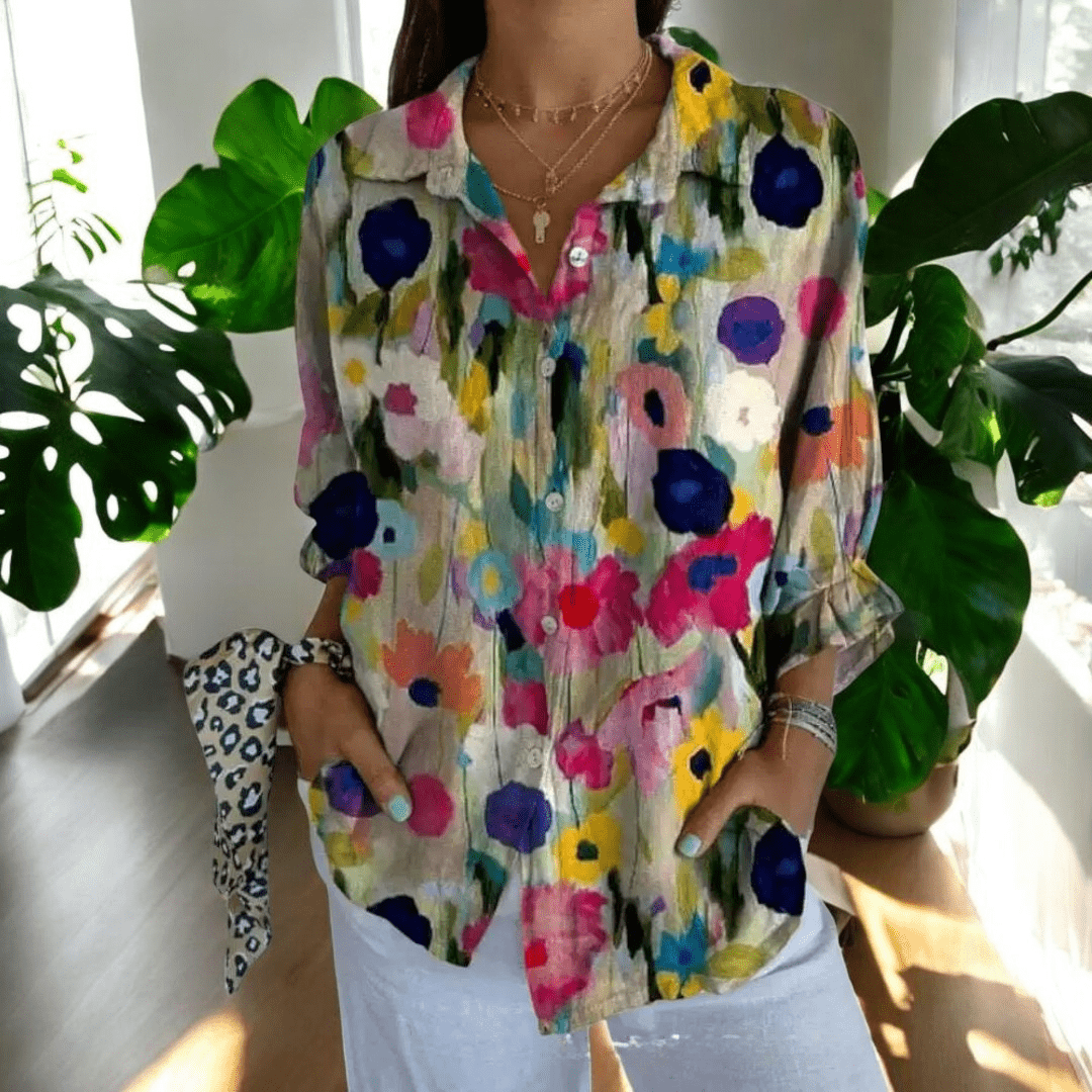 Women's Elegant Vintage-Inspired Collared Blouse