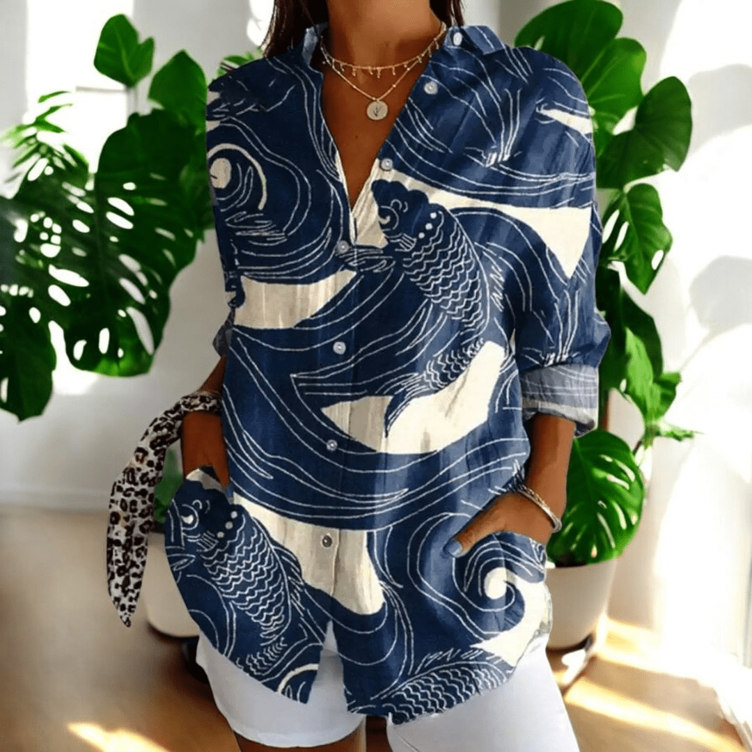 Women's Elegant Vintage-Inspired Collared Blouse