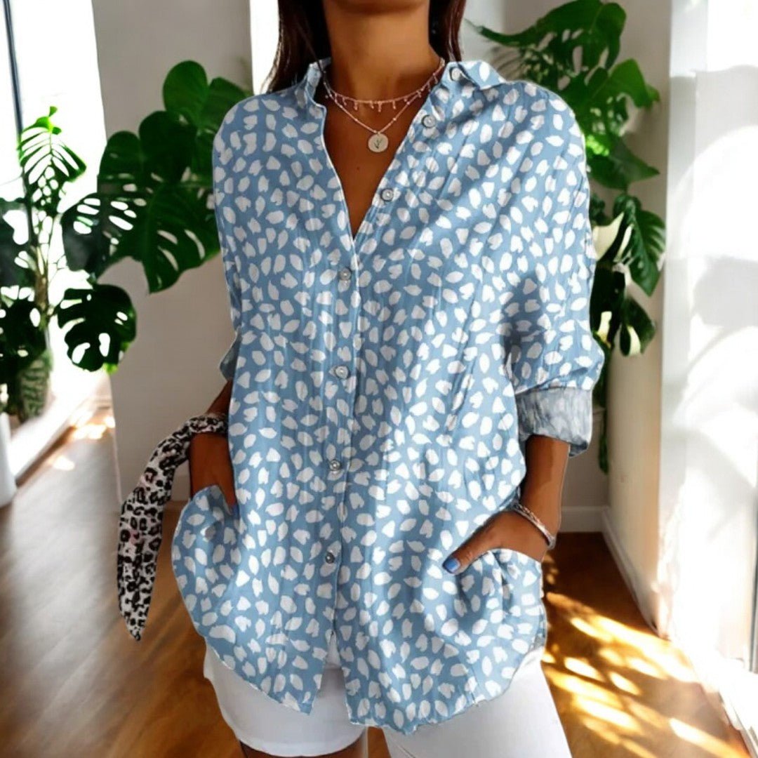 Women's Elegant Vintage-Inspired Collared Blouse