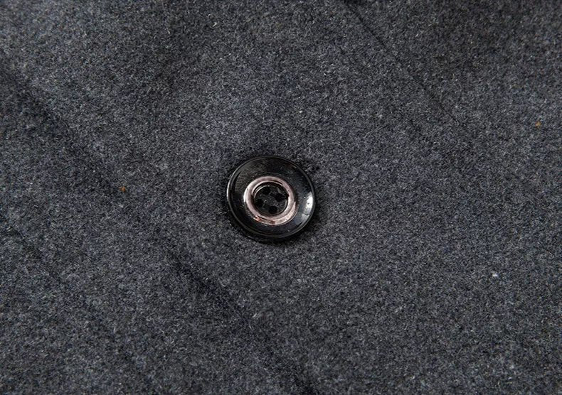 Men’s Long Wool-Blend Double-Breasted Winter Coat