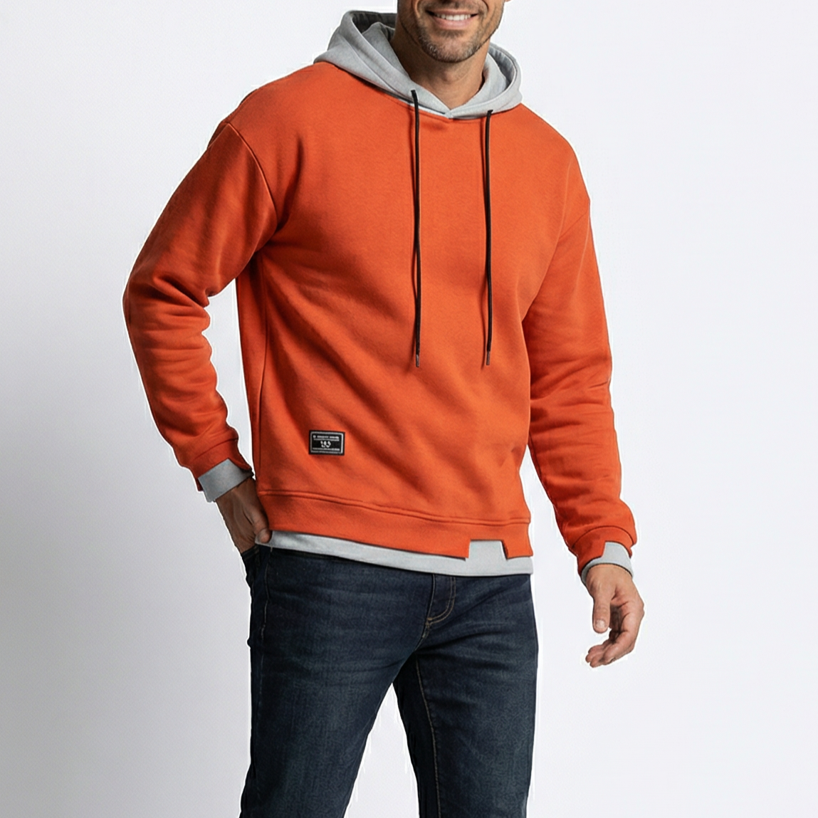 Men's Casual Hooded Sweatshirt with Drawstring