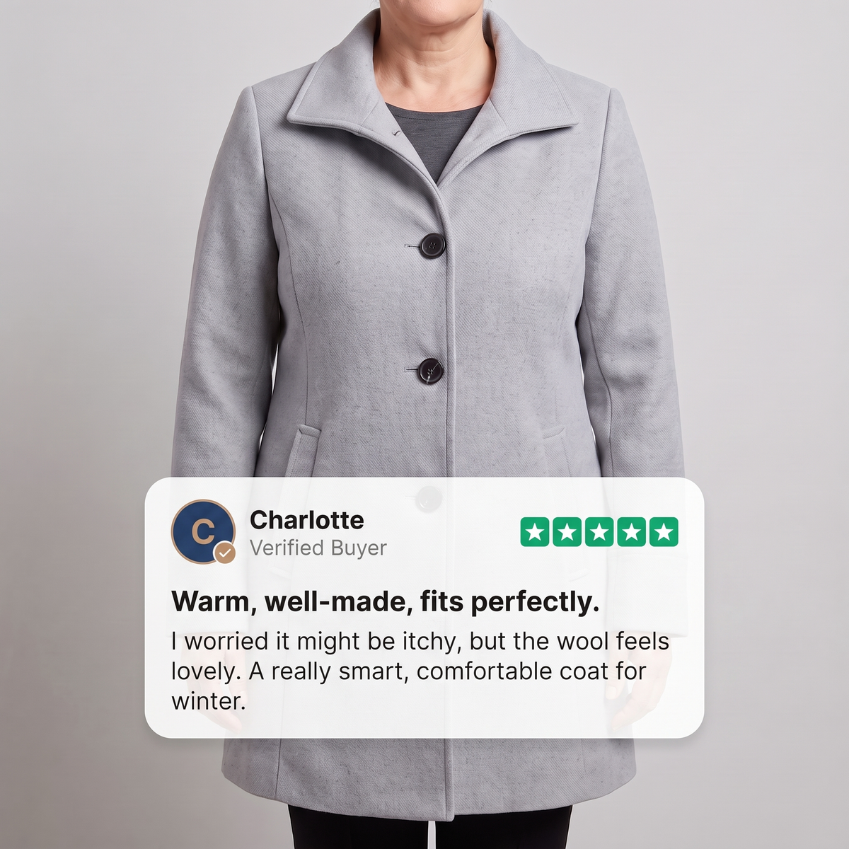 Women's Classic Wool-Blend Longline Winter Coat