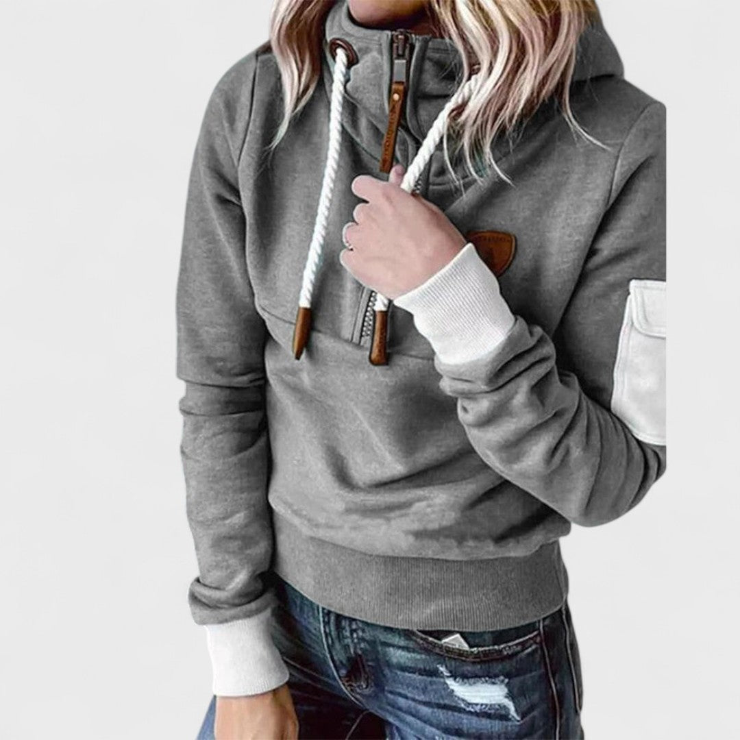 Women's Casual Half-Zip Hooded Sweatshirt