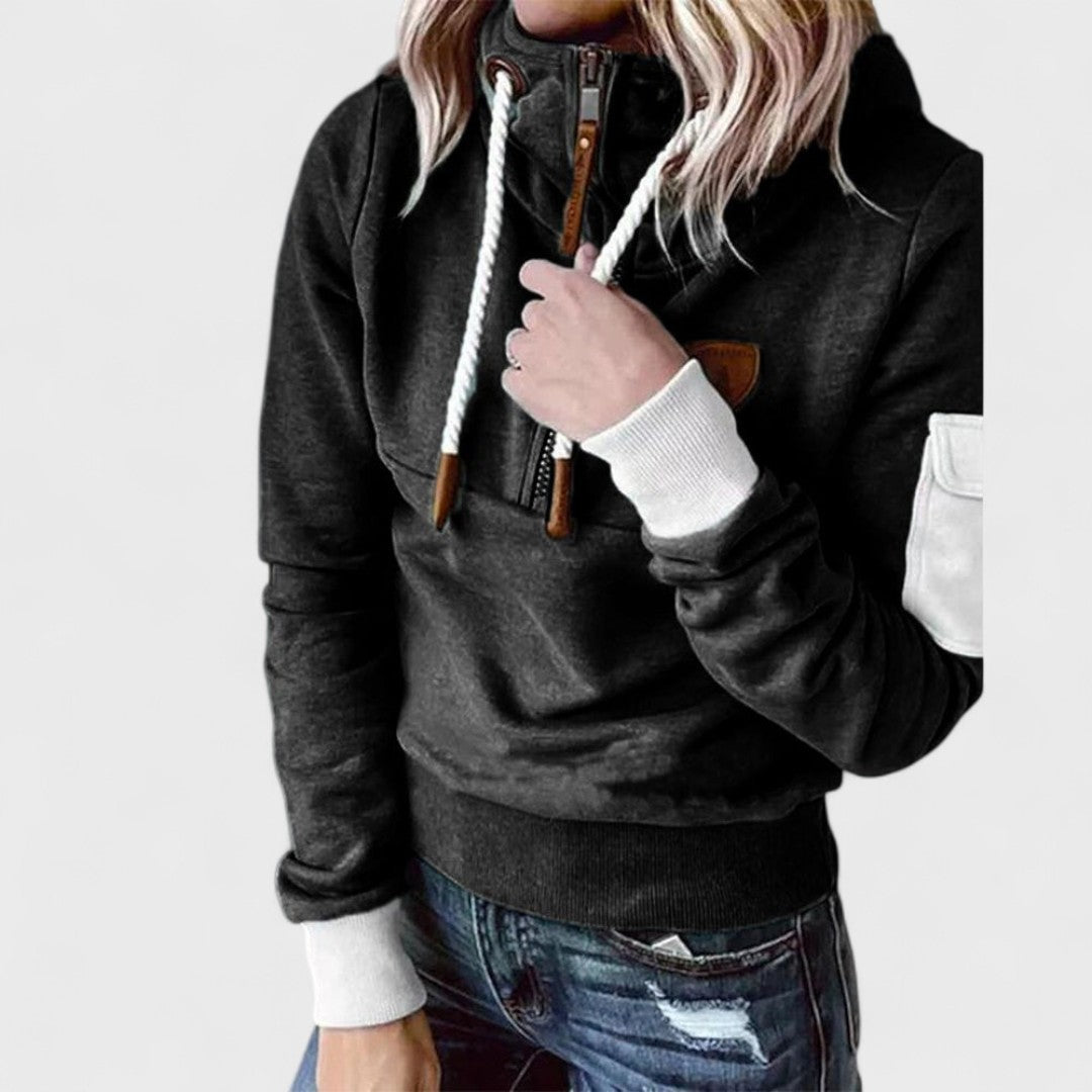 Women's Casual Half-Zip Hooded Sweatshirt