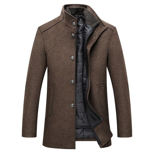 Men's Elegant Mid-Length Button Coat