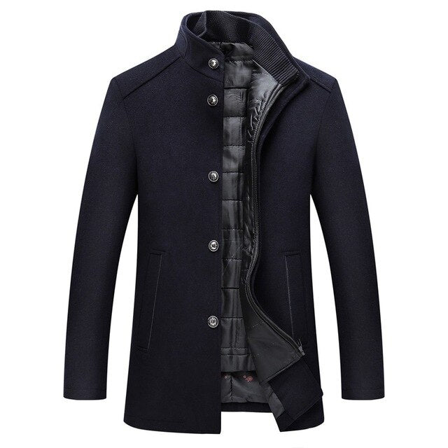 Men's Elegant Mid-Length Button Coat