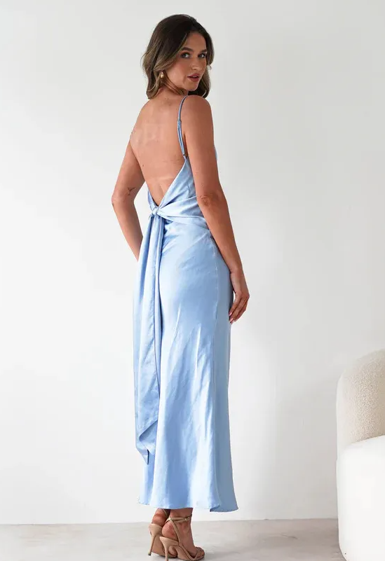 Women’s Elegant Satin Slip Maxi Dress