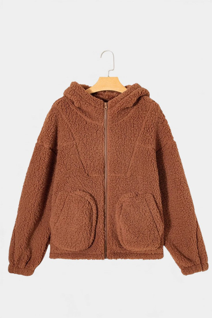 Women's Teddy Fleece Hoodie Jacket with Zip