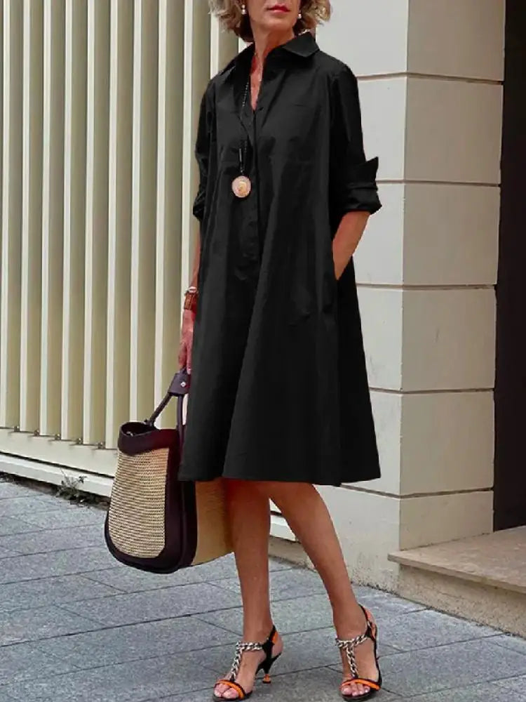 Women’s Floral Print Puff Sleeve Midi Dress with Square Neckline