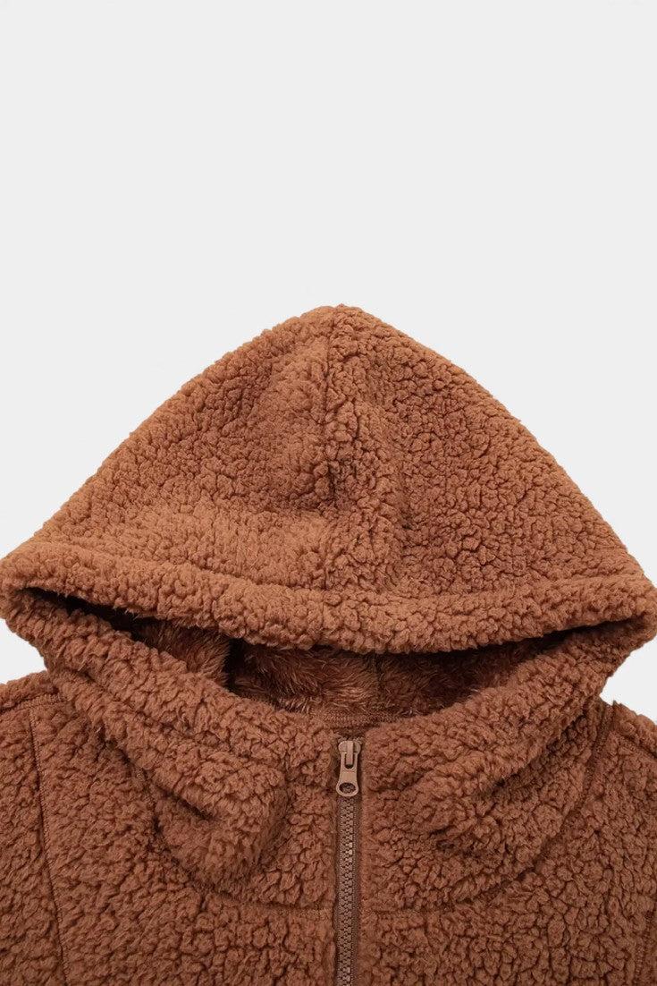 Women's Teddy Fleece Hoodie Jacket with Zip