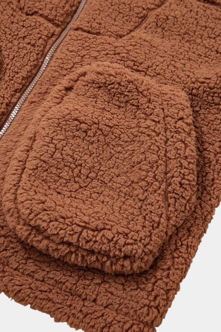 Women's Teddy Fleece Hoodie Jacket with Zip