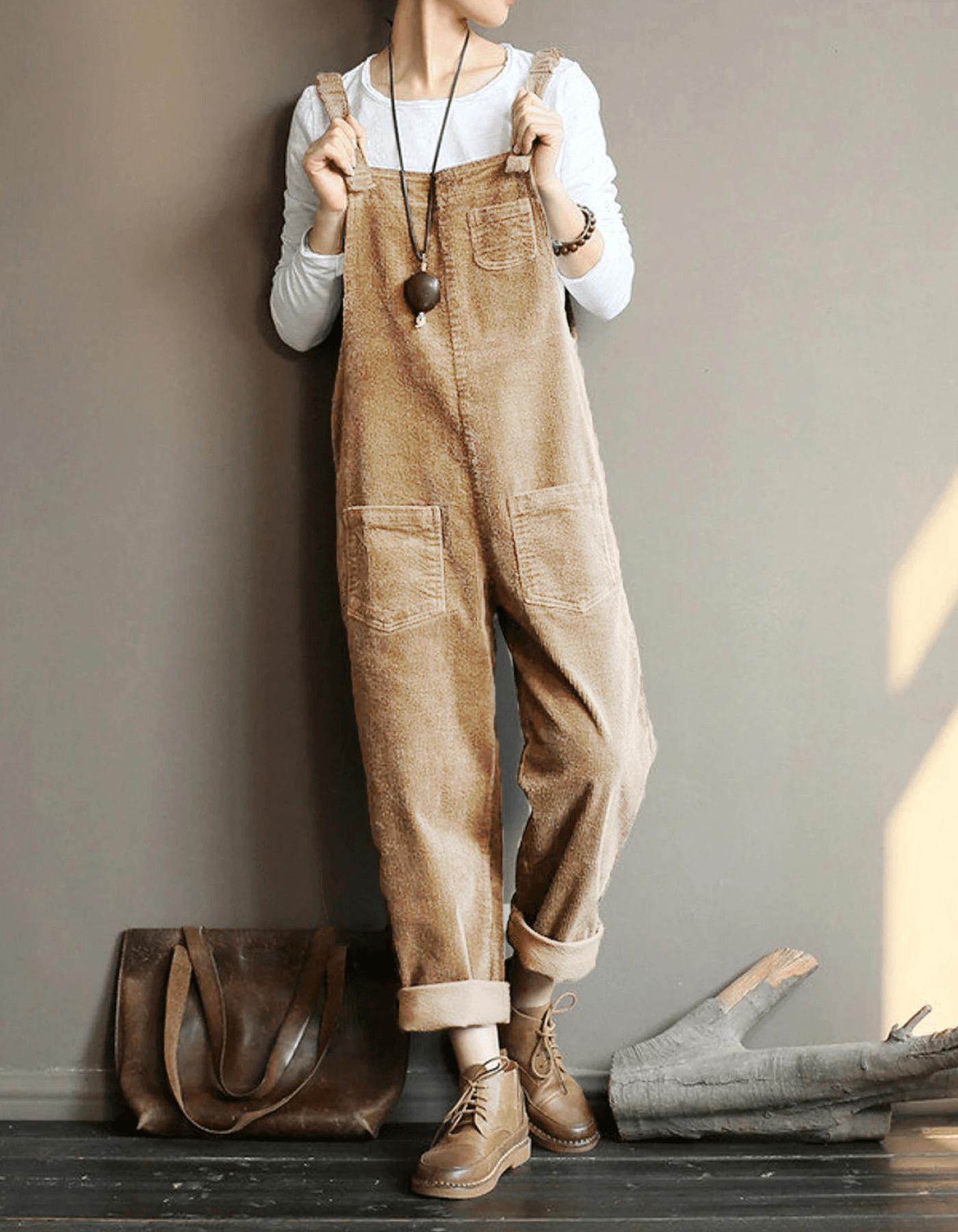 Women's Textured Overalls with Front Pockets