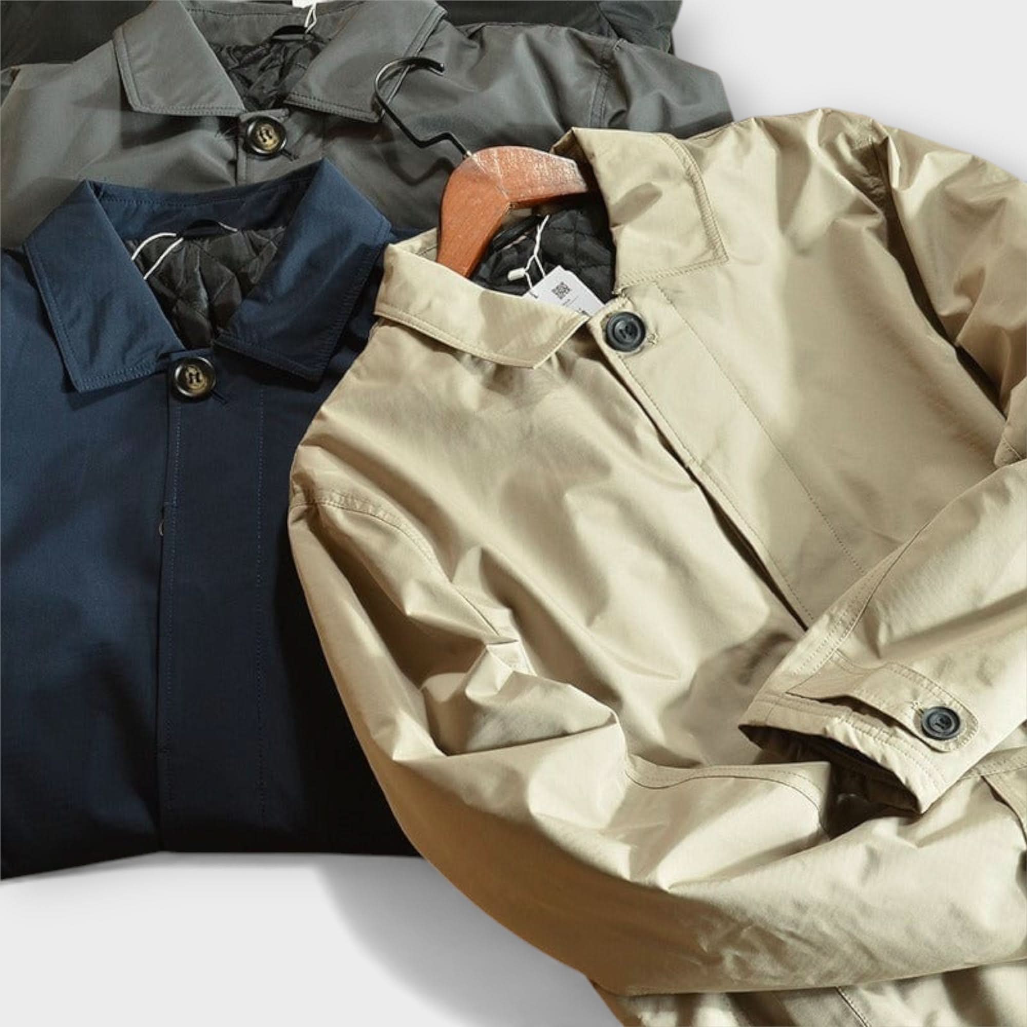 Men's Classic Button-Front Trench Coat