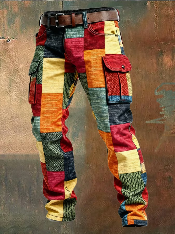 Men’s Patchwork Utility Cargo Pants