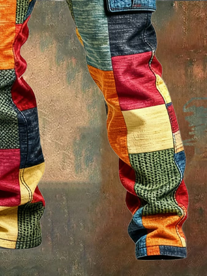 Men’s Patchwork Utility Cargo Pants