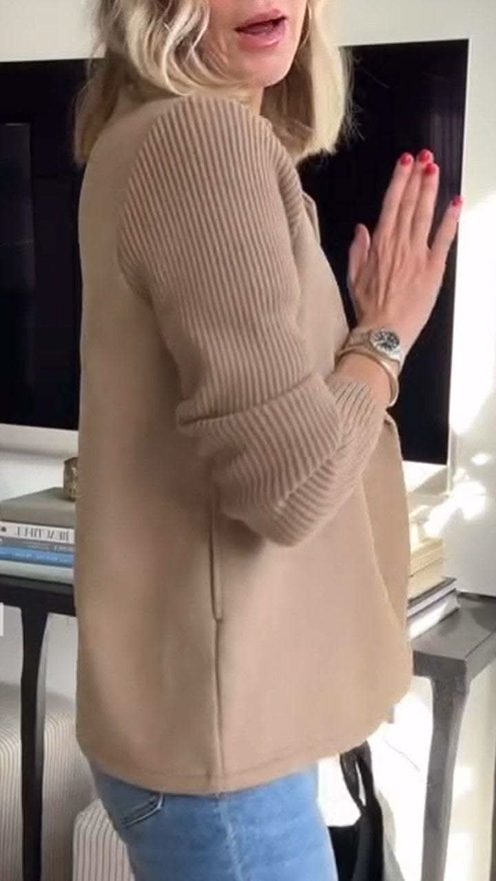 Women's Tailored Knit Double-Breasted Blazer