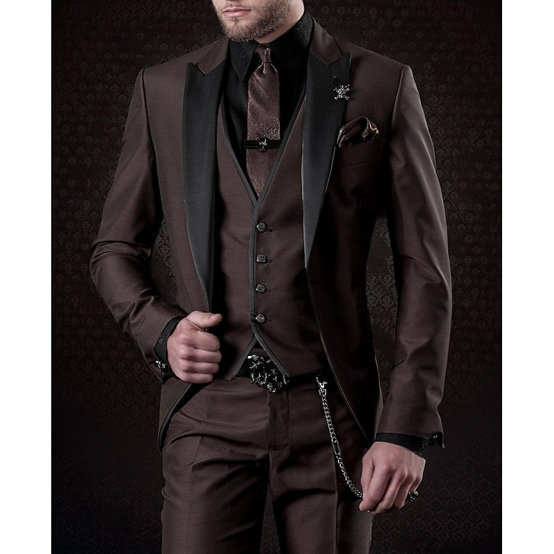 Stylish 3-Piece Men's Set with Blazer, Waistcoat, and Trousers