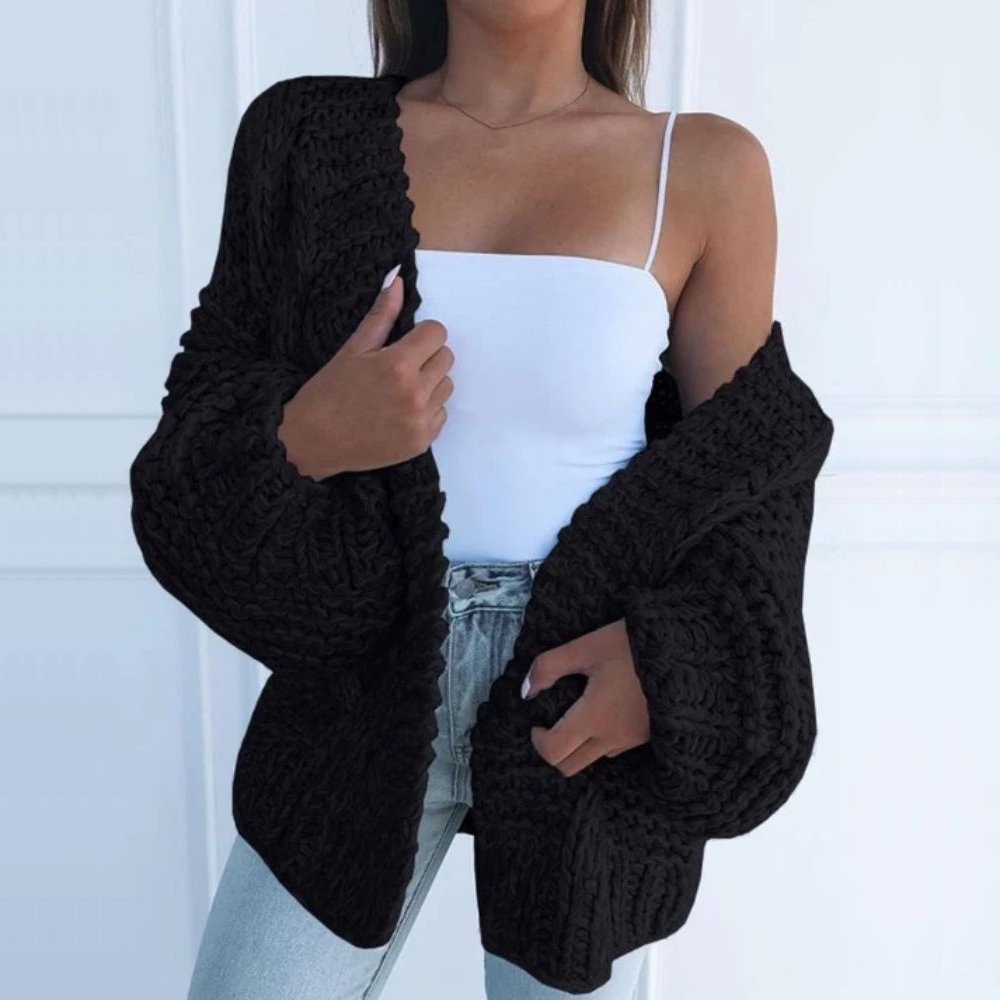 Women's Open Front Chunky Knit Cardigan