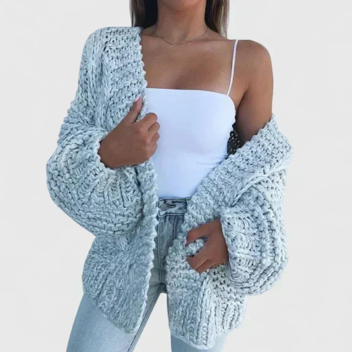 Women's Open Front Chunky Knit Cardigan