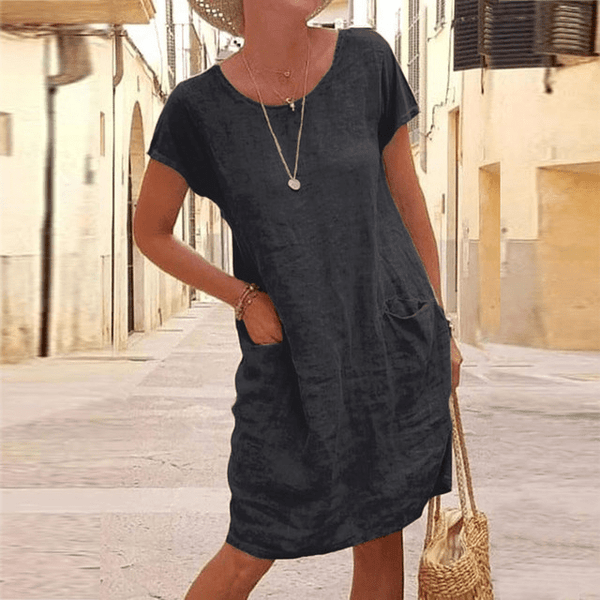 minimalist shift dress Mini Shift Dress In Gray