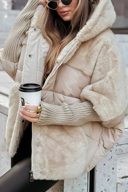 Women's Hooded Faux Fur Puffer Jacket