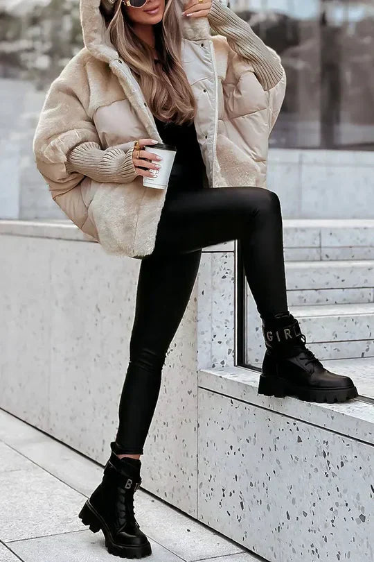 Women's Hooded Faux Fur Puffer Jacket