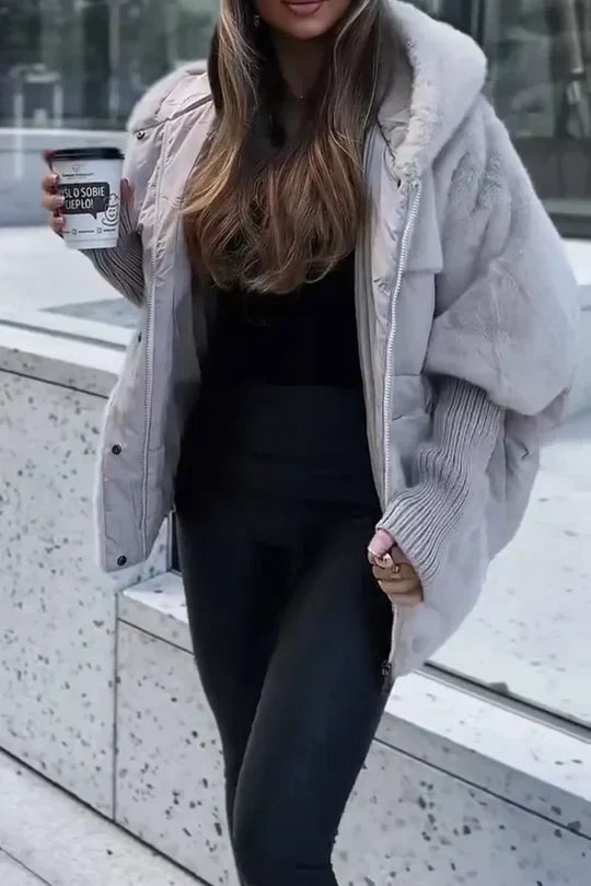 Women's Hooded Faux Fur Puffer Jacket