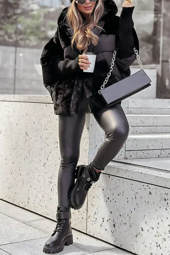 Women's Hooded Faux Fur Puffer Jacket