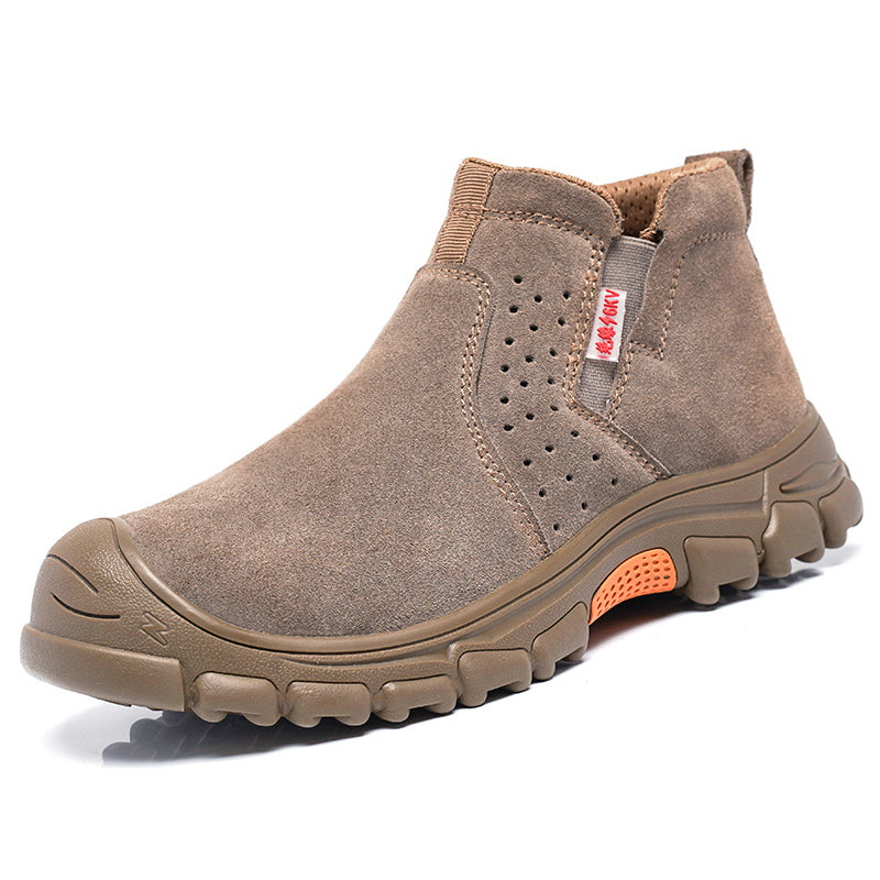 Men's Slip-On Safety Work Boots with Steel Toe