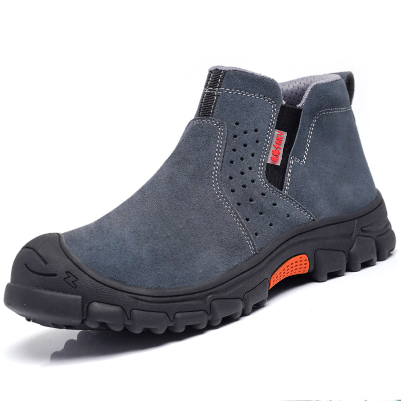 Men's Slip-On Safety Work Boots with Steel Toe
