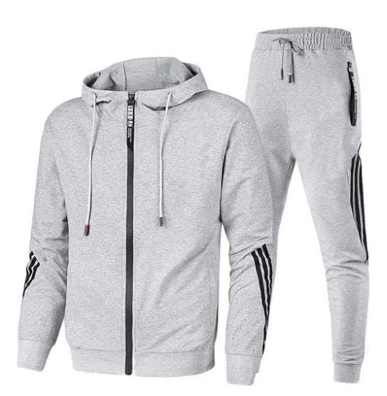 Men's Hooded Zip-Up Tracksuit Set