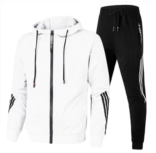 Men's Hooded Zip-Up Tracksuit Set