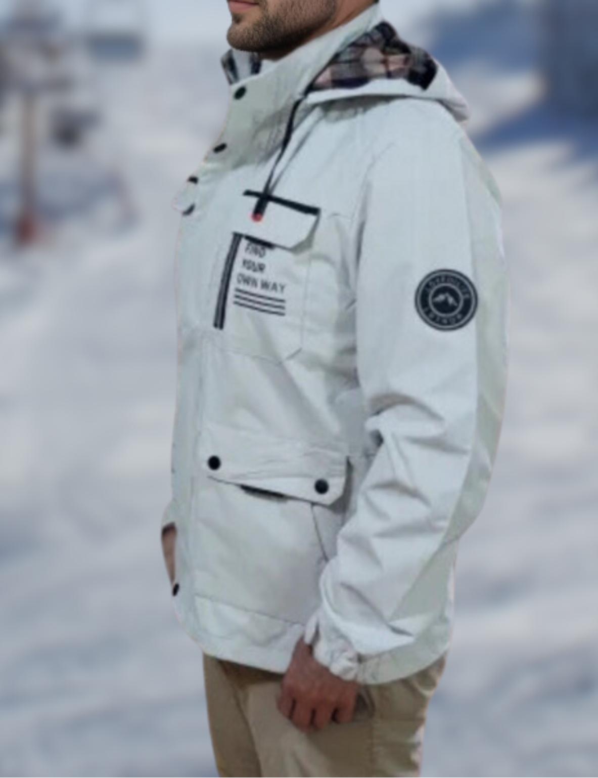 Men's Waterproof Winter Jacket with Removable Hood