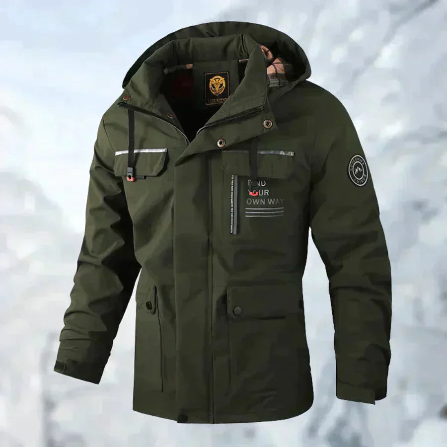 Men's Waterproof Winter Jacket with Removable Hood