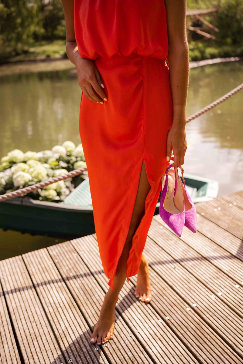 Women's Midi Dress Sleeveless High Neck