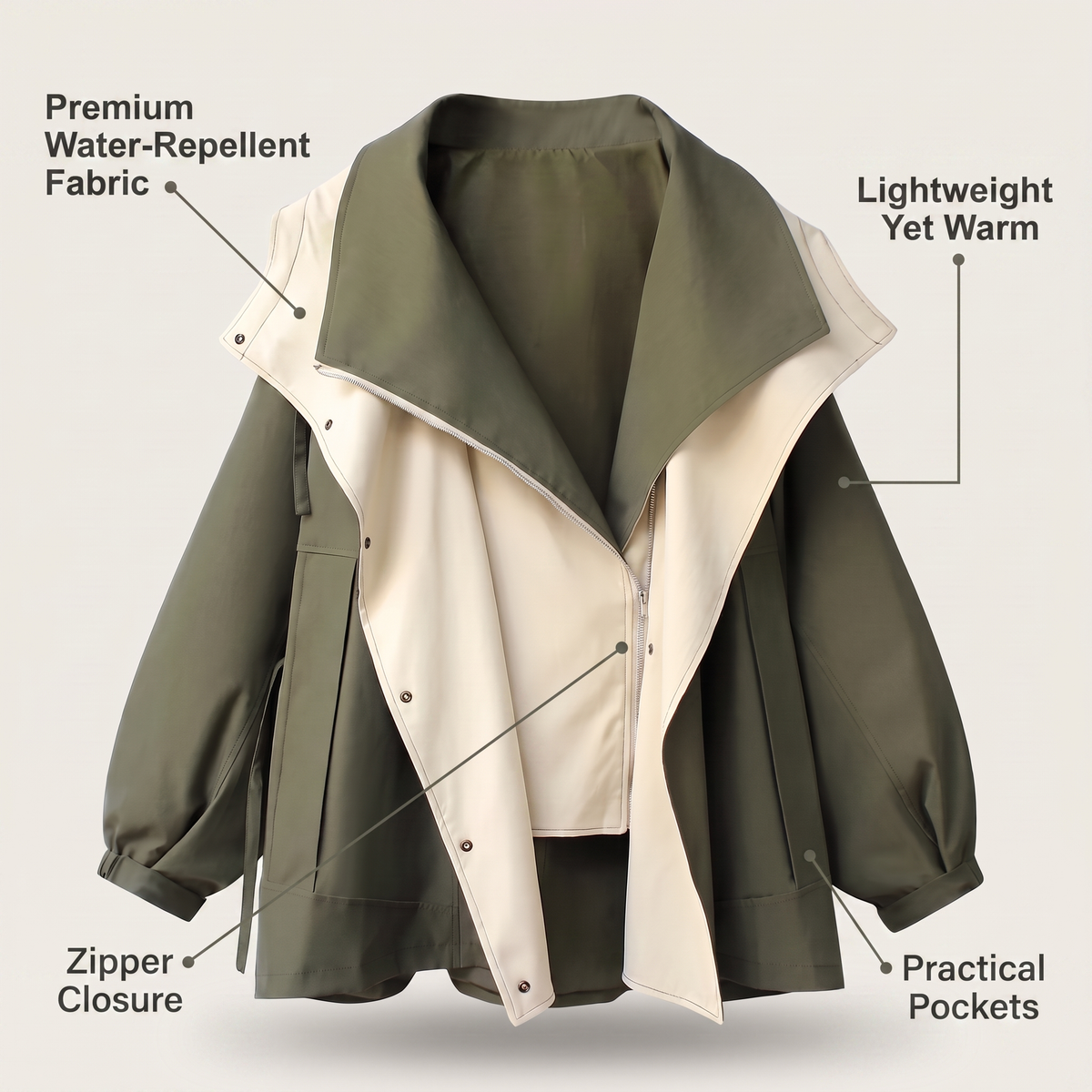 Women's Hooded Utility Jacket with Pockets